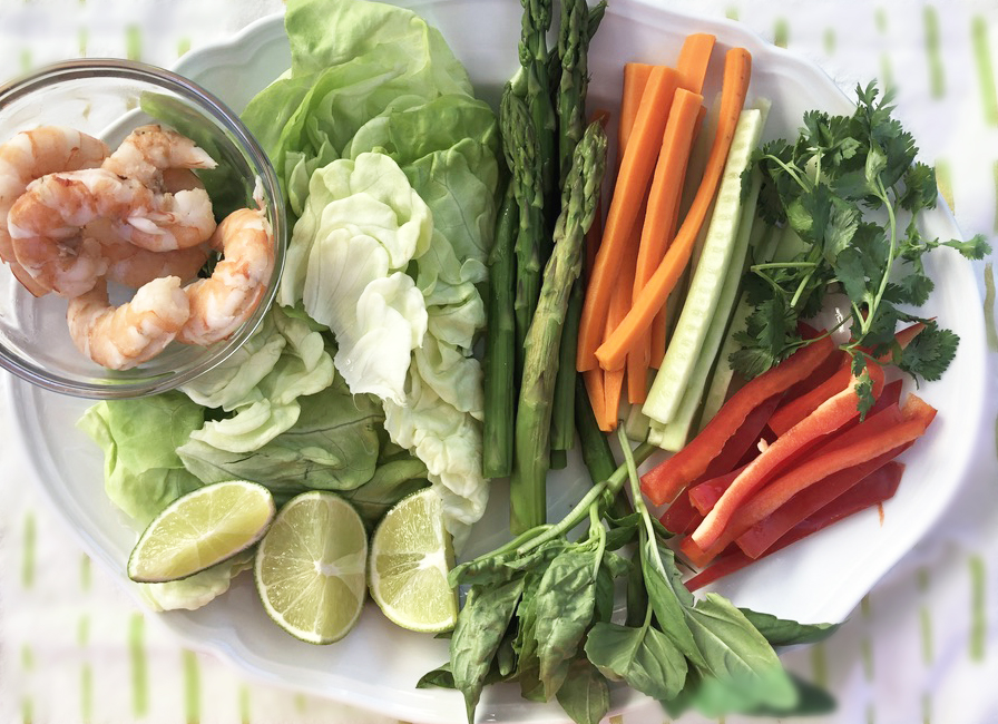 Spring Roll ingredients close up