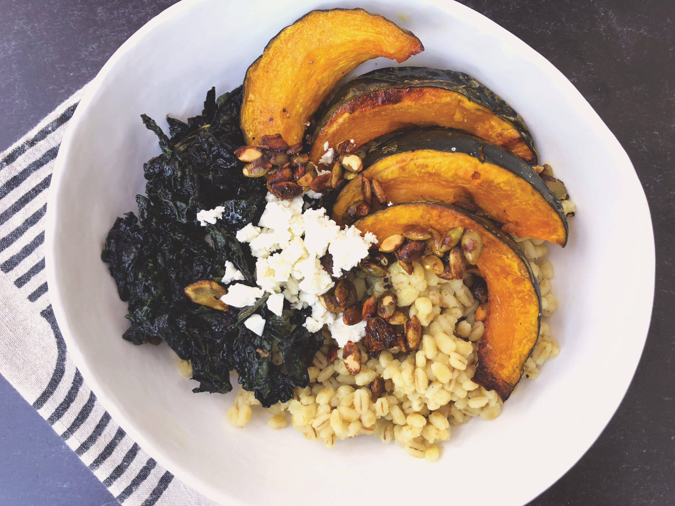 Barley Kabocha Squash and Crispy Kale