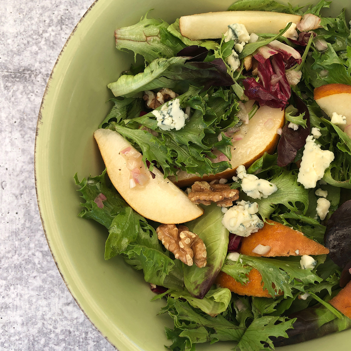 Pear, Walnut and Blue Cheese Salad