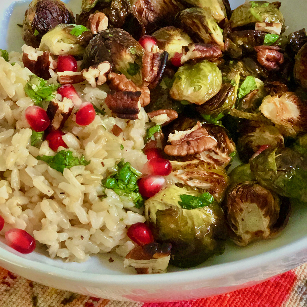 Roasted Brussels Sprouts with Cilantro Vinaigrette