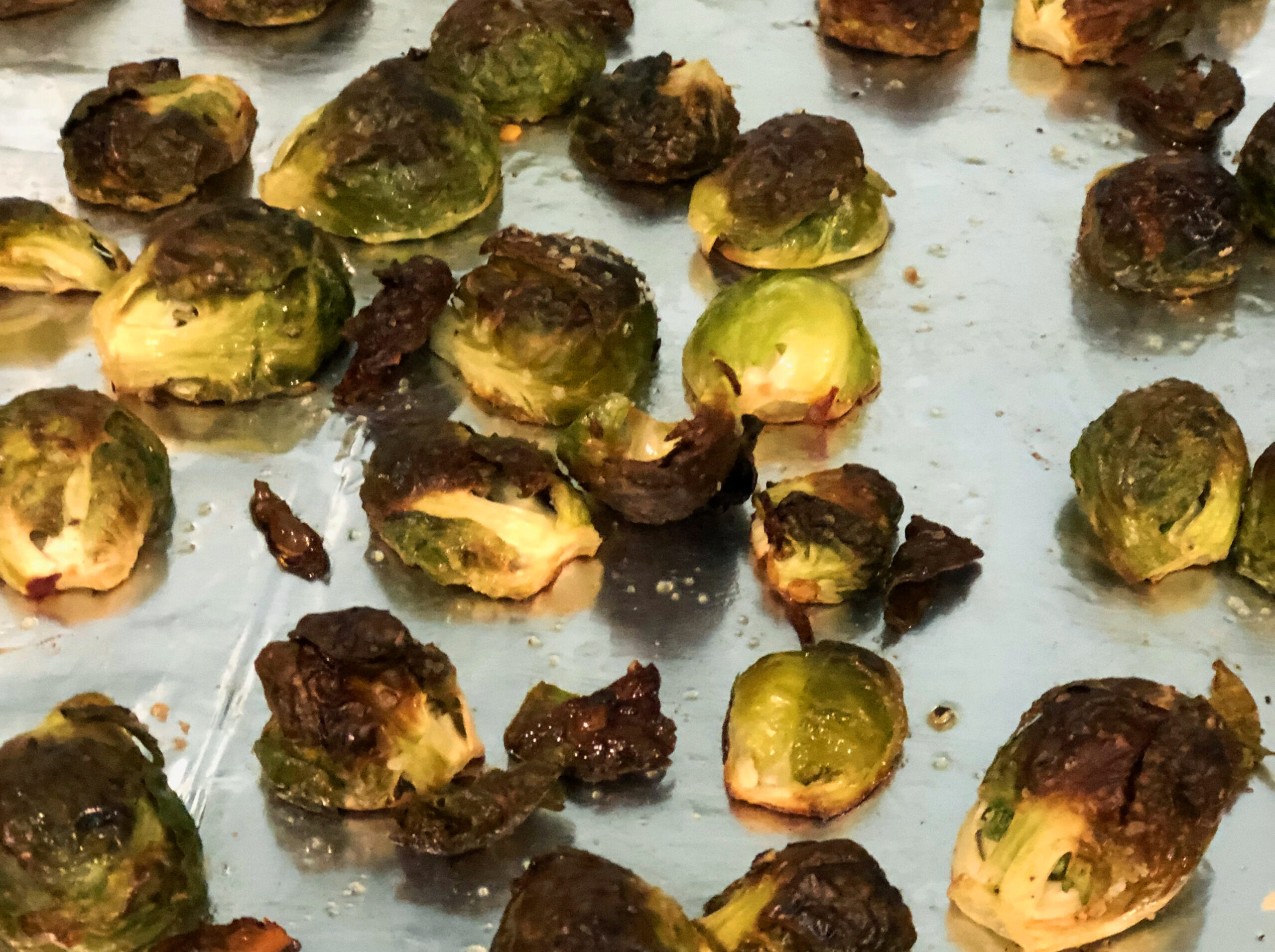 Brussels Sprouts on roasting pan